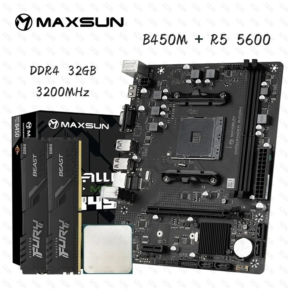 Maxsun B450 Motherboard + AMD  - Ddr4 3200Mhz 评论和价格